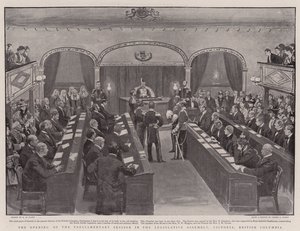 A abertura da sessão parlamentar na Assembléia Legislativa, Victoria, British Columbia